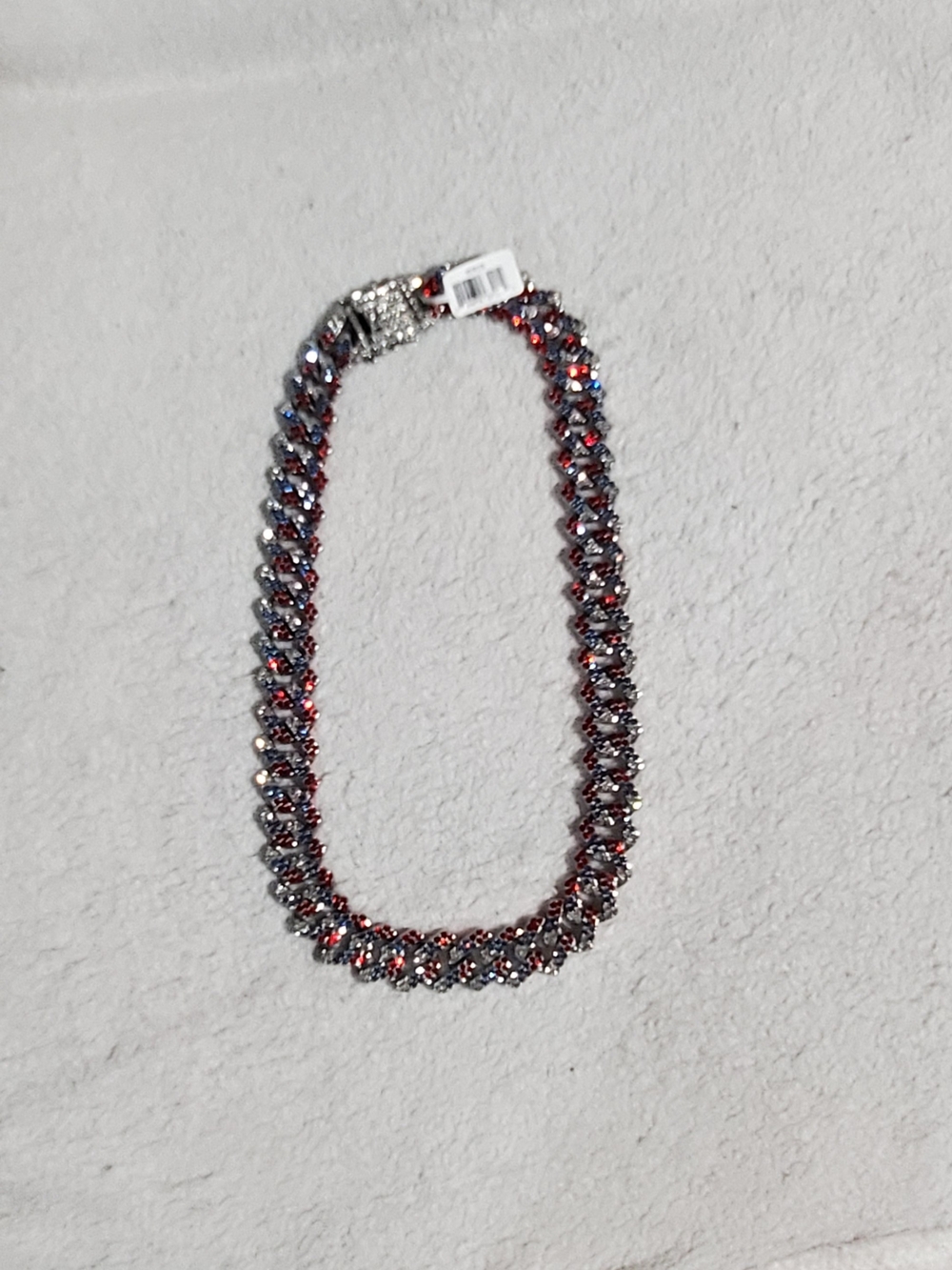 Invicta Red and Silver Crystal Link Necklace